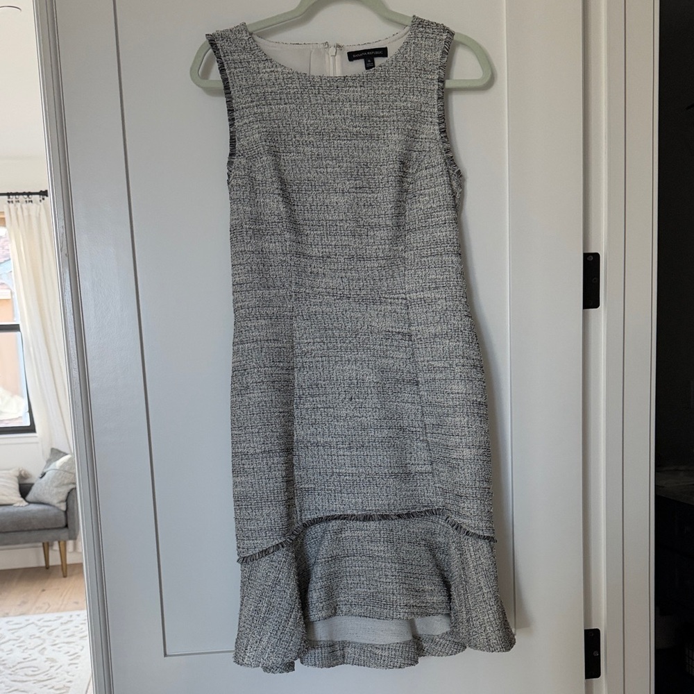 Banana Republic Textured Gray High Low Dress